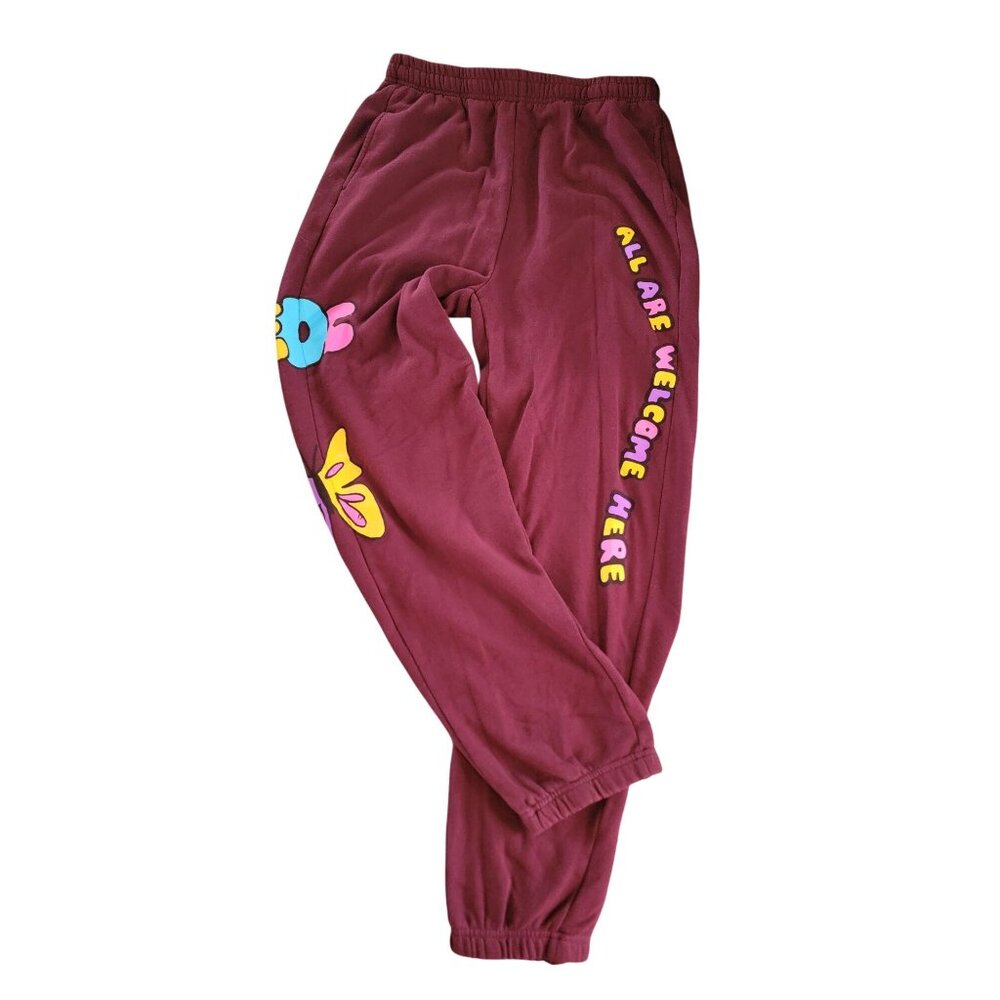 Insomniac "All Are Welcome Here" Maroon Sweatpants L
